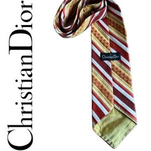 Christian Dior Vintage Tie in warm and gold tones striped ⭐️